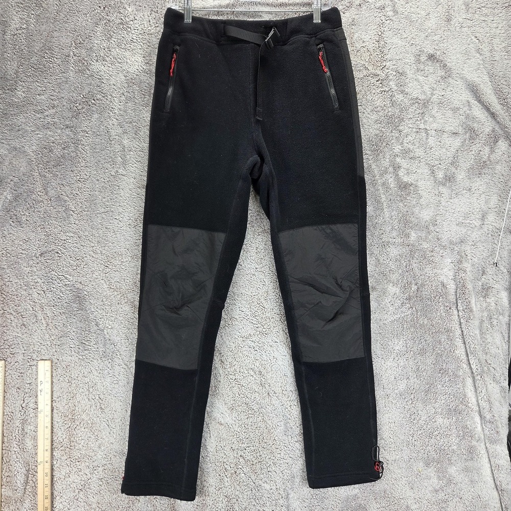 Topo Designs Pants Womens Medium Black Fleece Polartec Belted Reinforced Knee